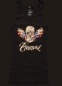Womens Skull with Wings- black tank